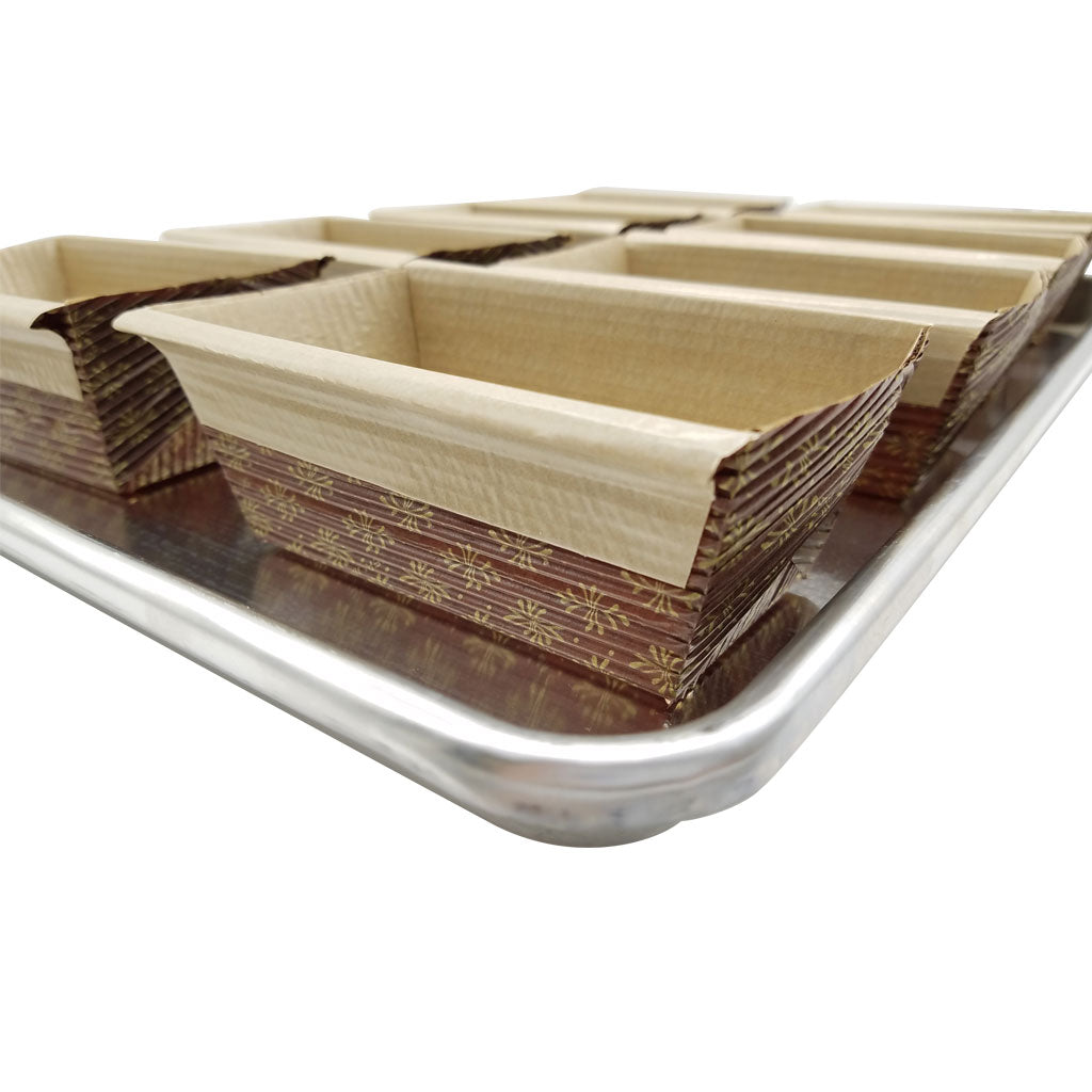 Mini Loaf Paper Baking Pan 25-Pack, 4 x 2 x 2 Inches