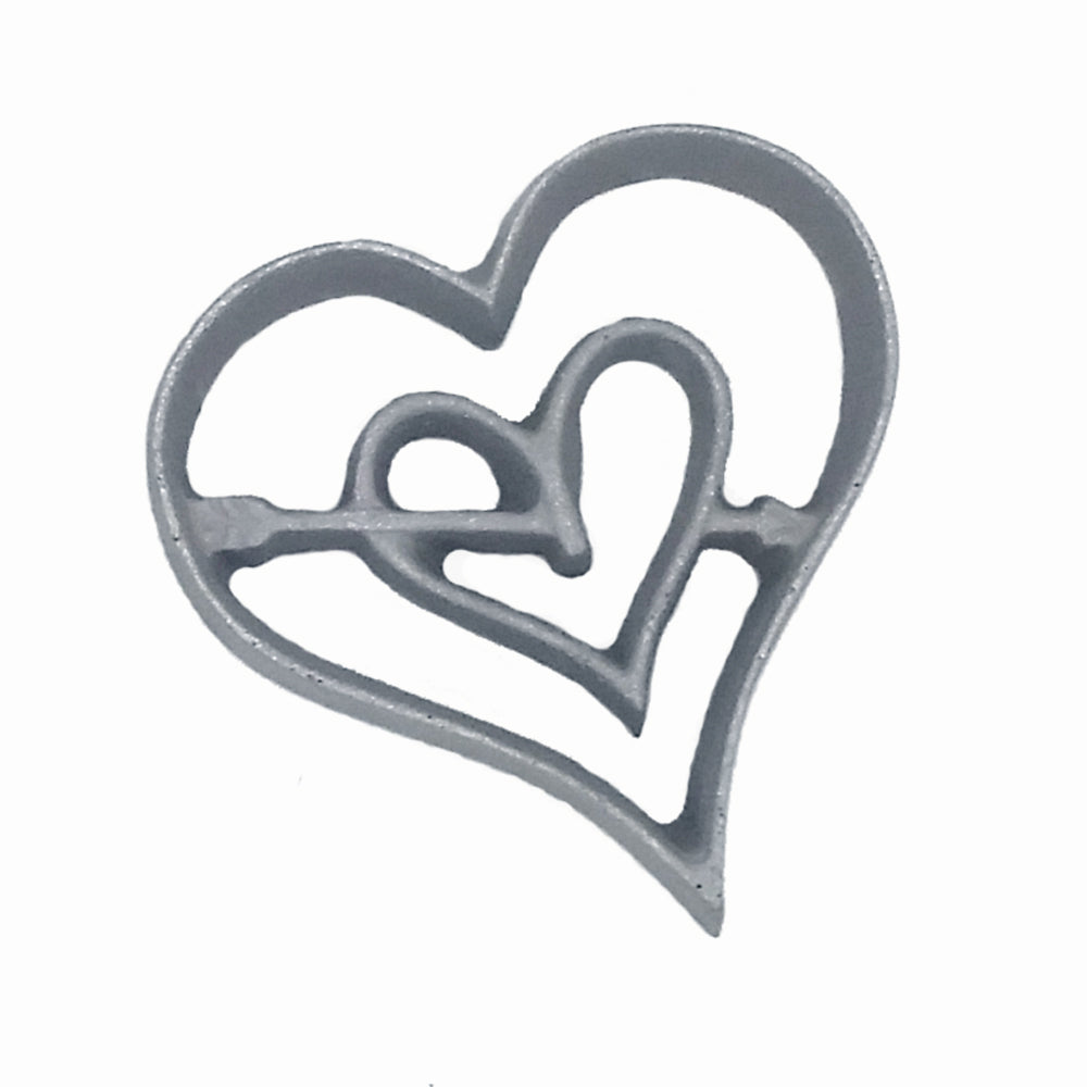 Kitchen Supply 7125 Valentine Heart Rosette Iron, Hand-Cast Aluminum, 3.25 W x 3.25 H x 0.5 D