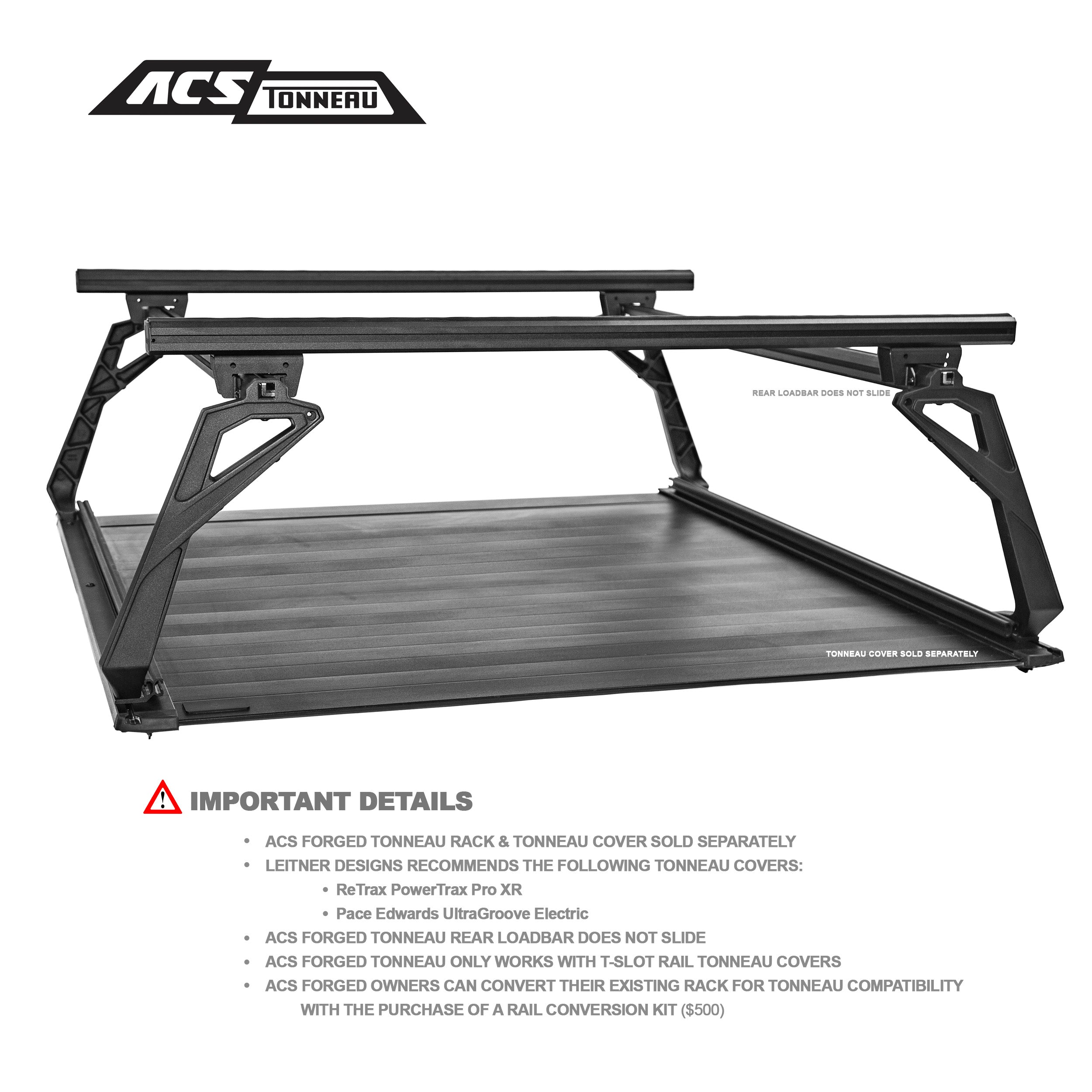 LEITNER DESIGNS ACS Forged Tonneau (Rails Only- Toyota)