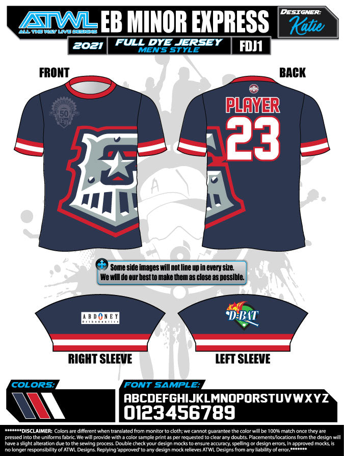 East Bay Spring 2021 Baseball Jerseys