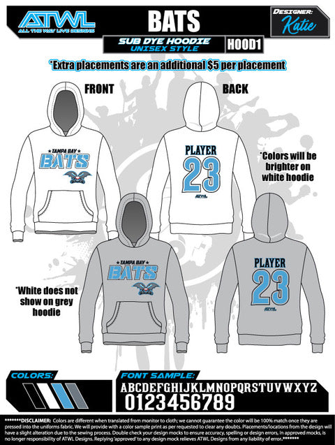 Tampa Bay Bats Sub Dye Hoodie