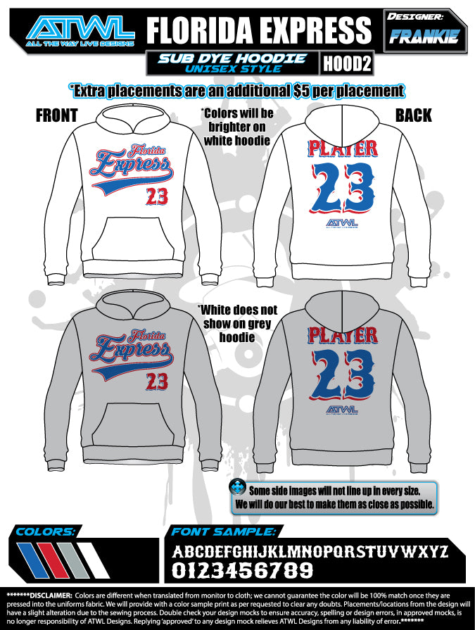 Florida Express Sub Dye Hoodies