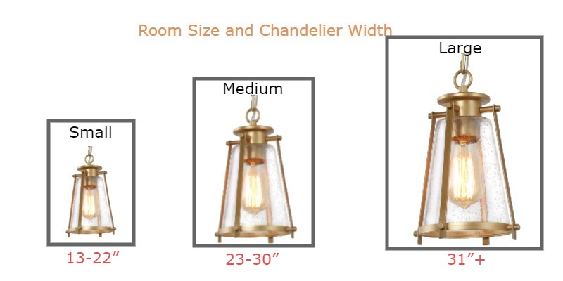 Small Medium and Large size chandelier with hanging height