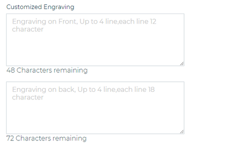 Custom engraving input field example