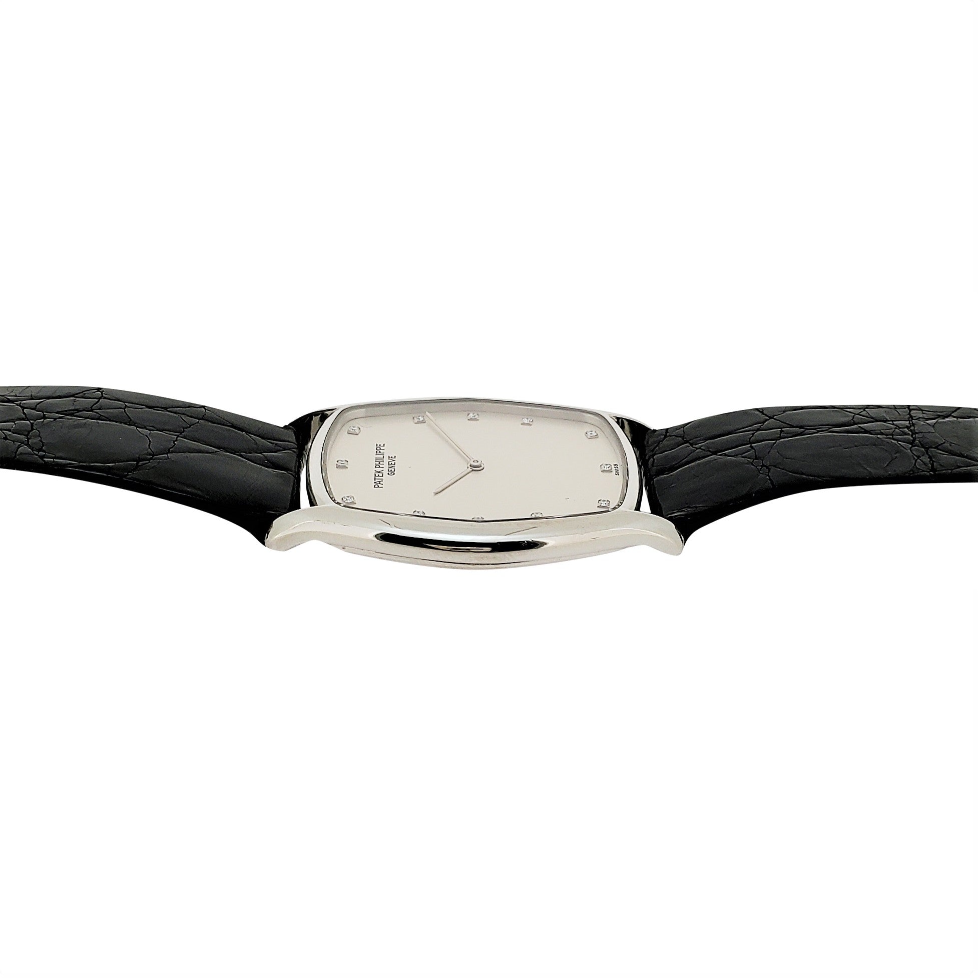 Patek Philippe 3842P Platinum Tonneau shaped Dress Watch, Circa 1992