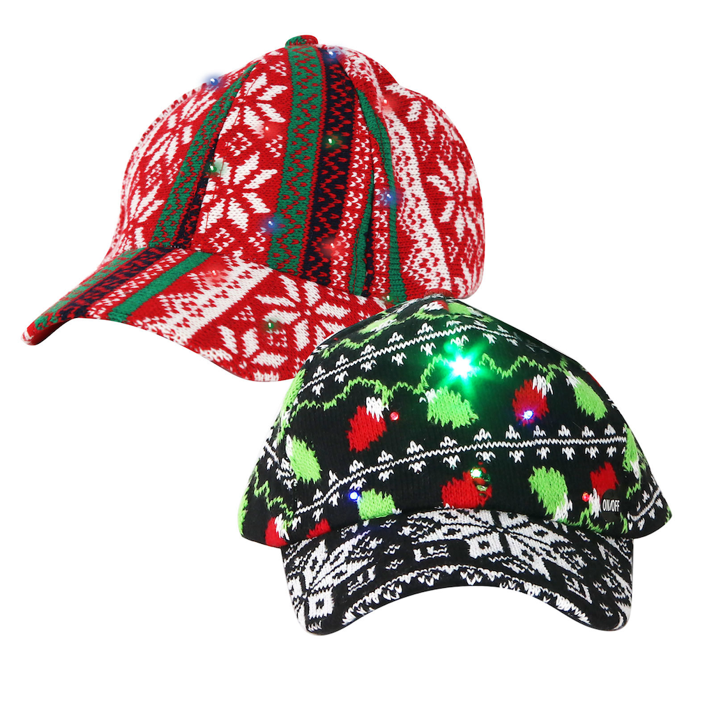 Holiday Light-Up Knitted Ball Cap