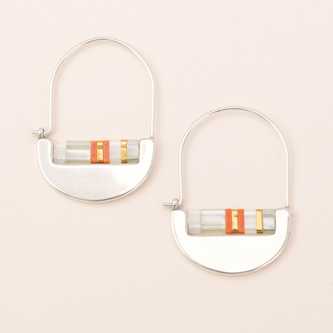 Good Karma Miyuki Crescent Hoop Earrings