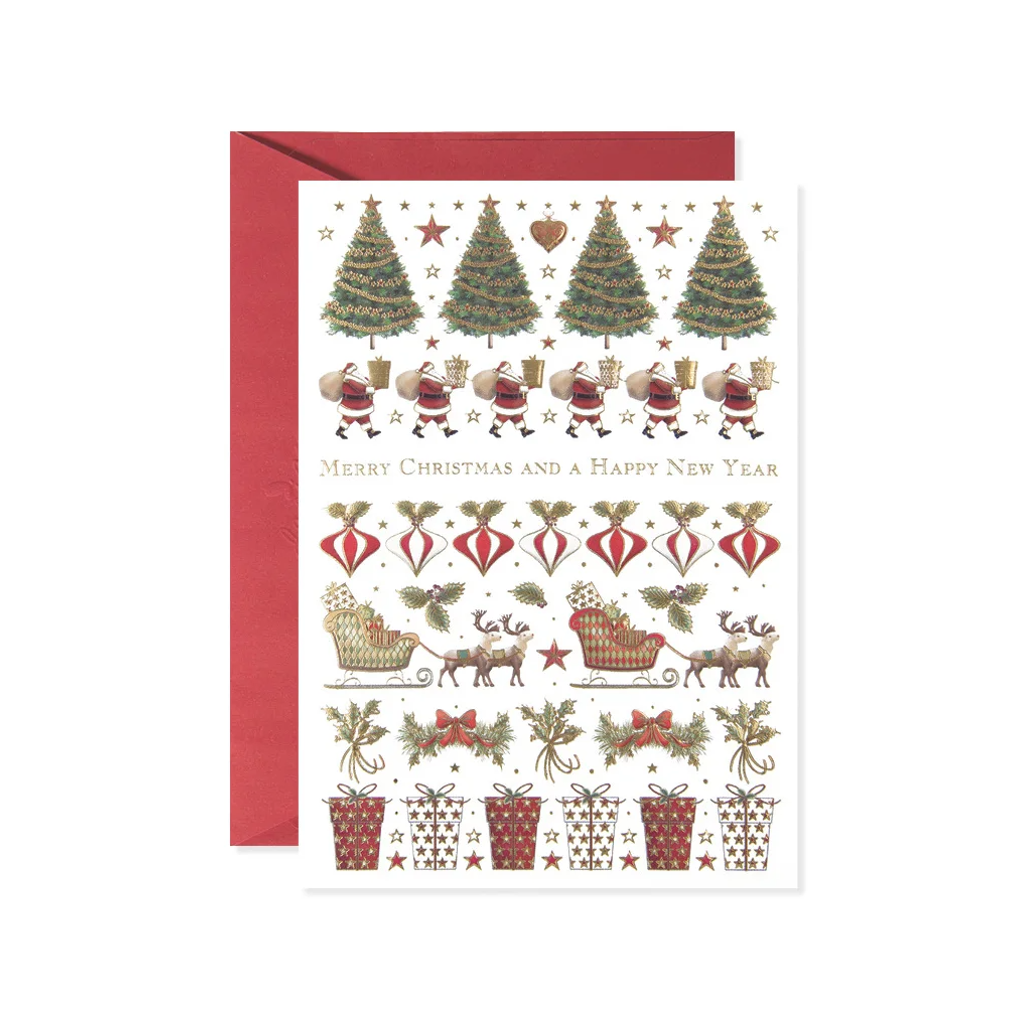 Rows Of Christmas Icons Christmas Card