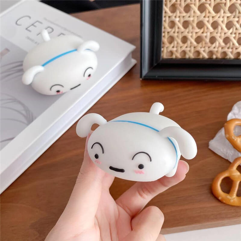 Cute Little White Dog Silicone Anime Airpods Case