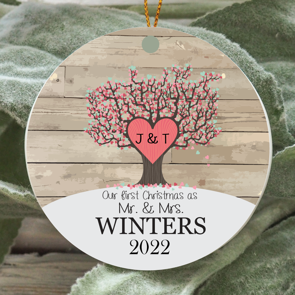 Christmas ornament - Newlyweds ornament - tree design Design #118