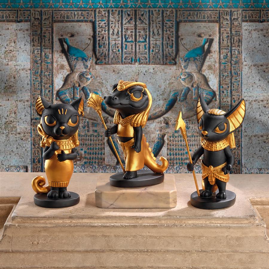 S/3 MINI EGYPTIAN GODS STATUES