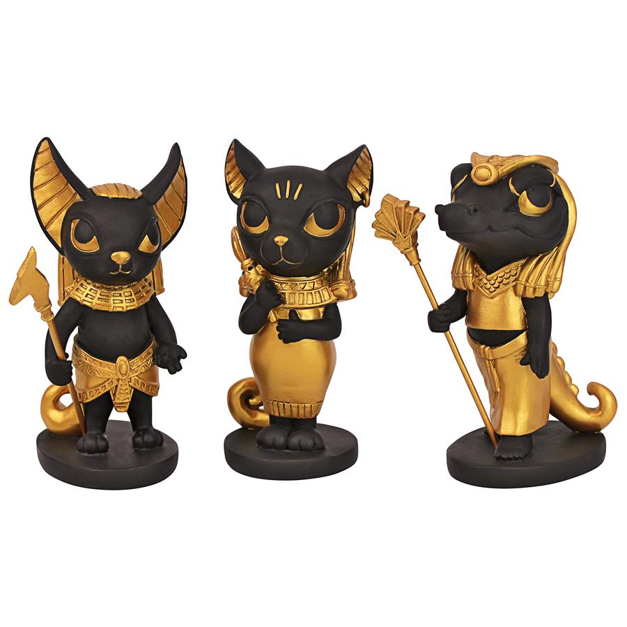 S/3 MINI EGYPTIAN GODS STATUES