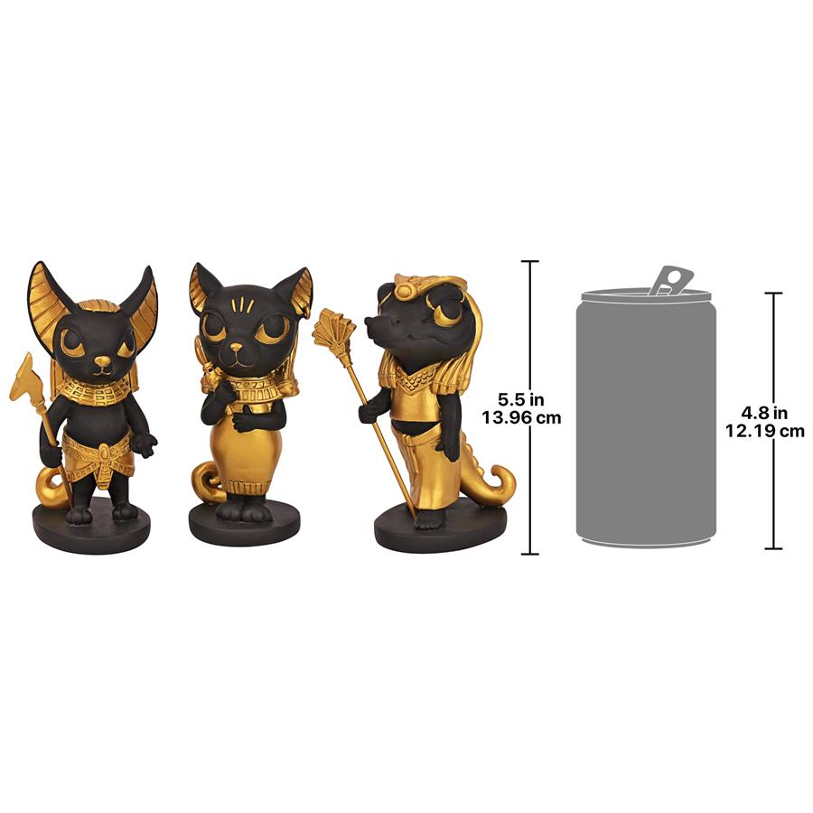 S/3 MINI EGYPTIAN GODS STATUES