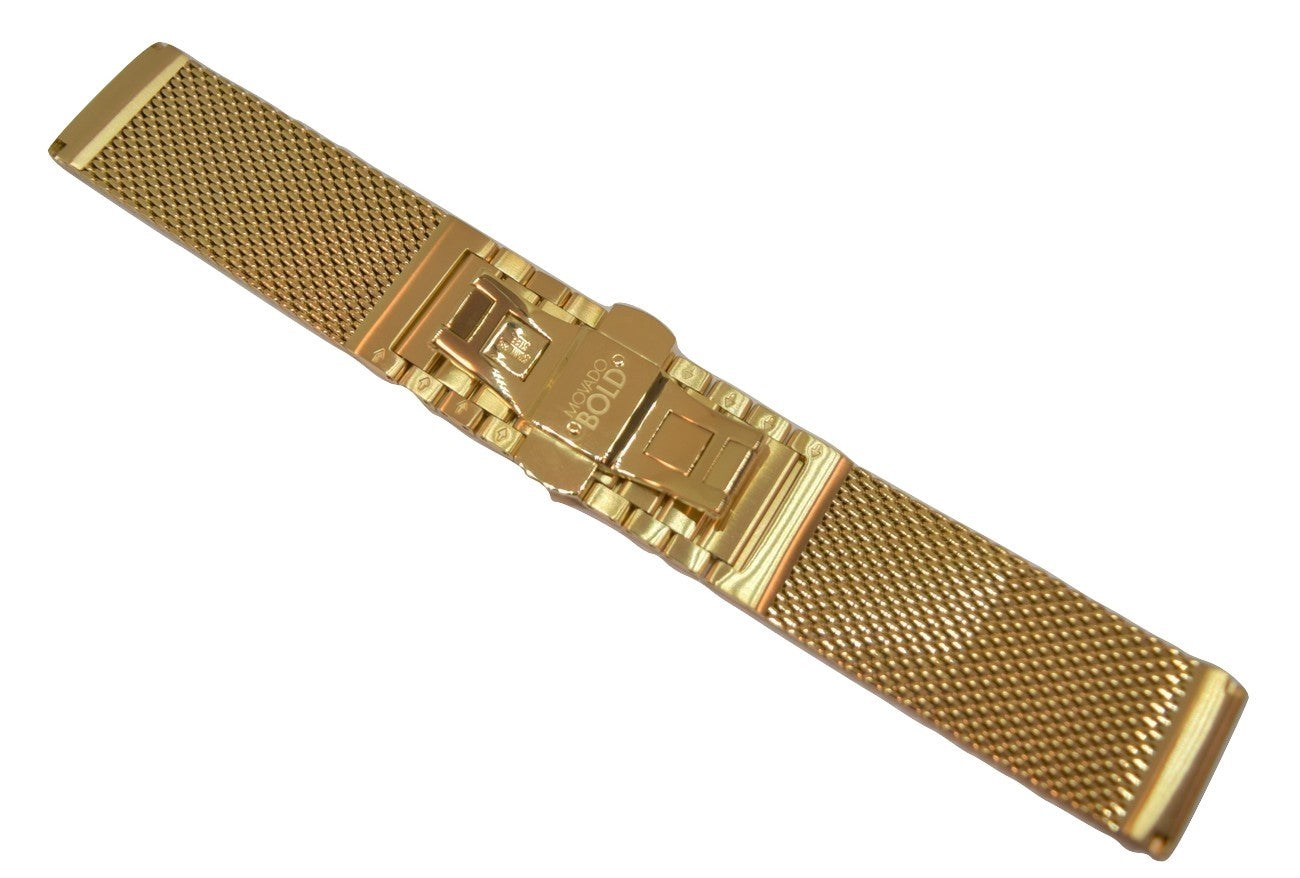 Movado BOLD 22mm Gold-Tone Stainless Steel Watch Band Bracelet #0088