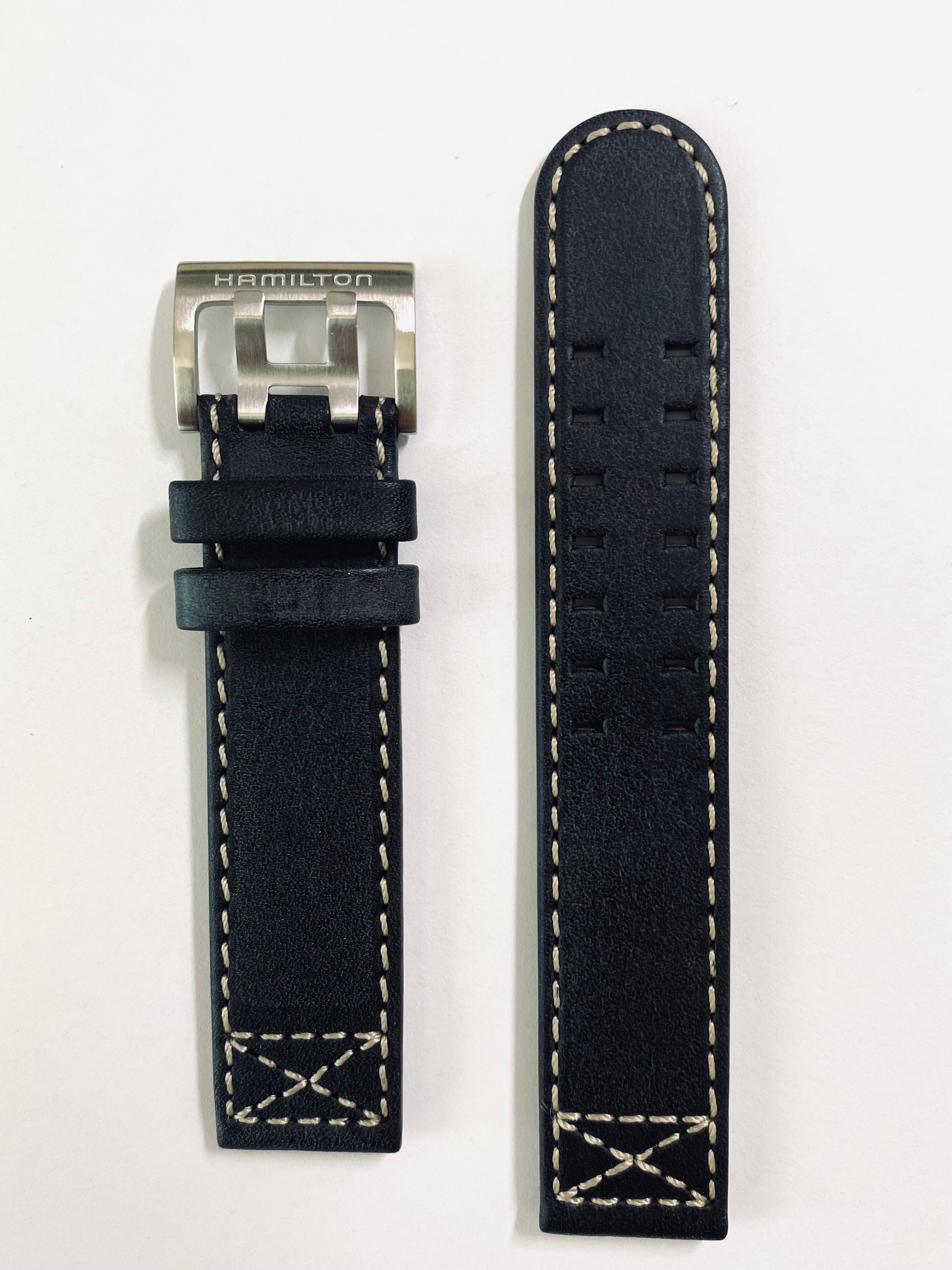 Hamilton Khaki 20mm H766550 / H766650 Black Leather Band Strap