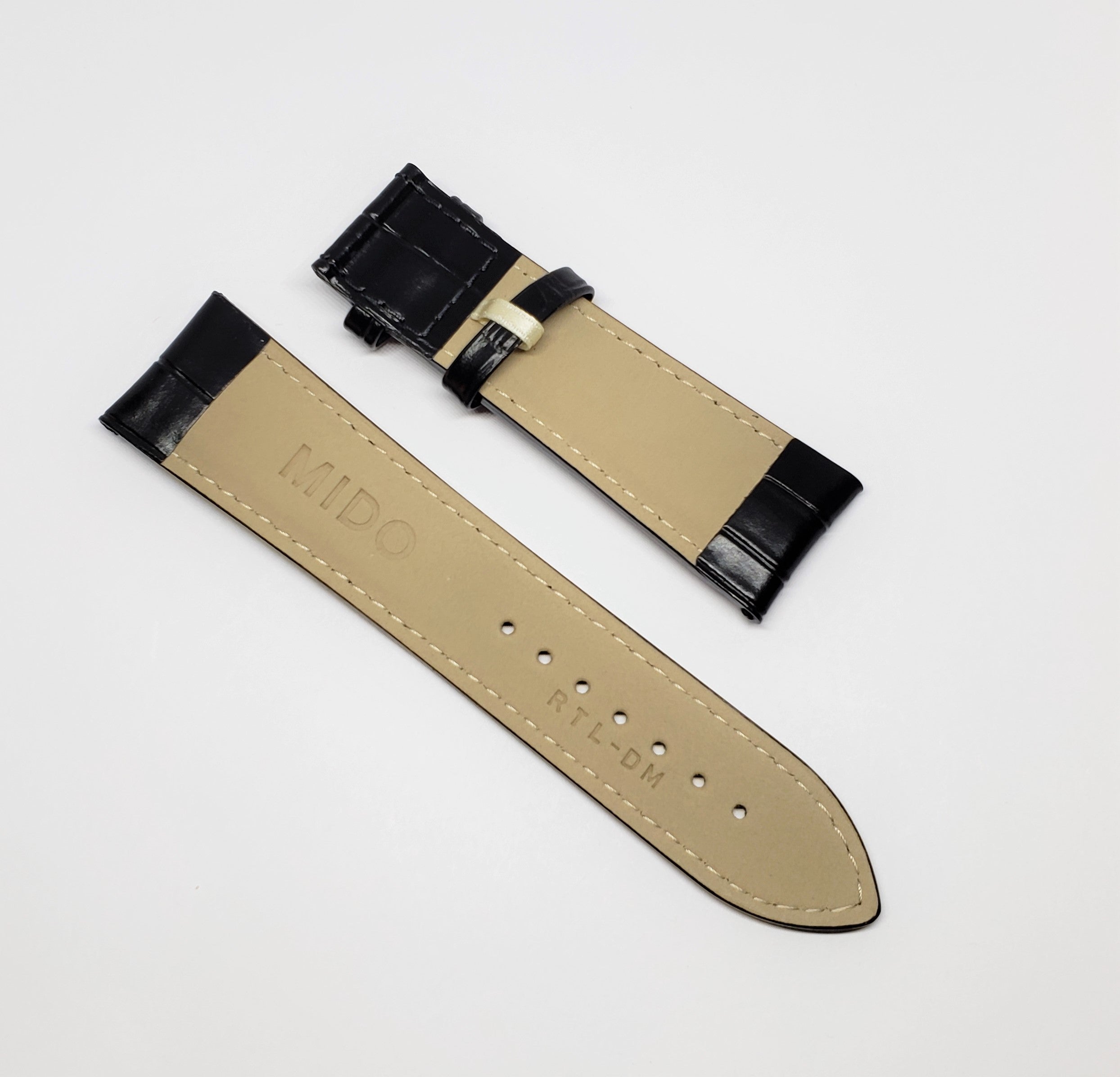 Mido M005614A Multifort 23mm Black Leather Strap