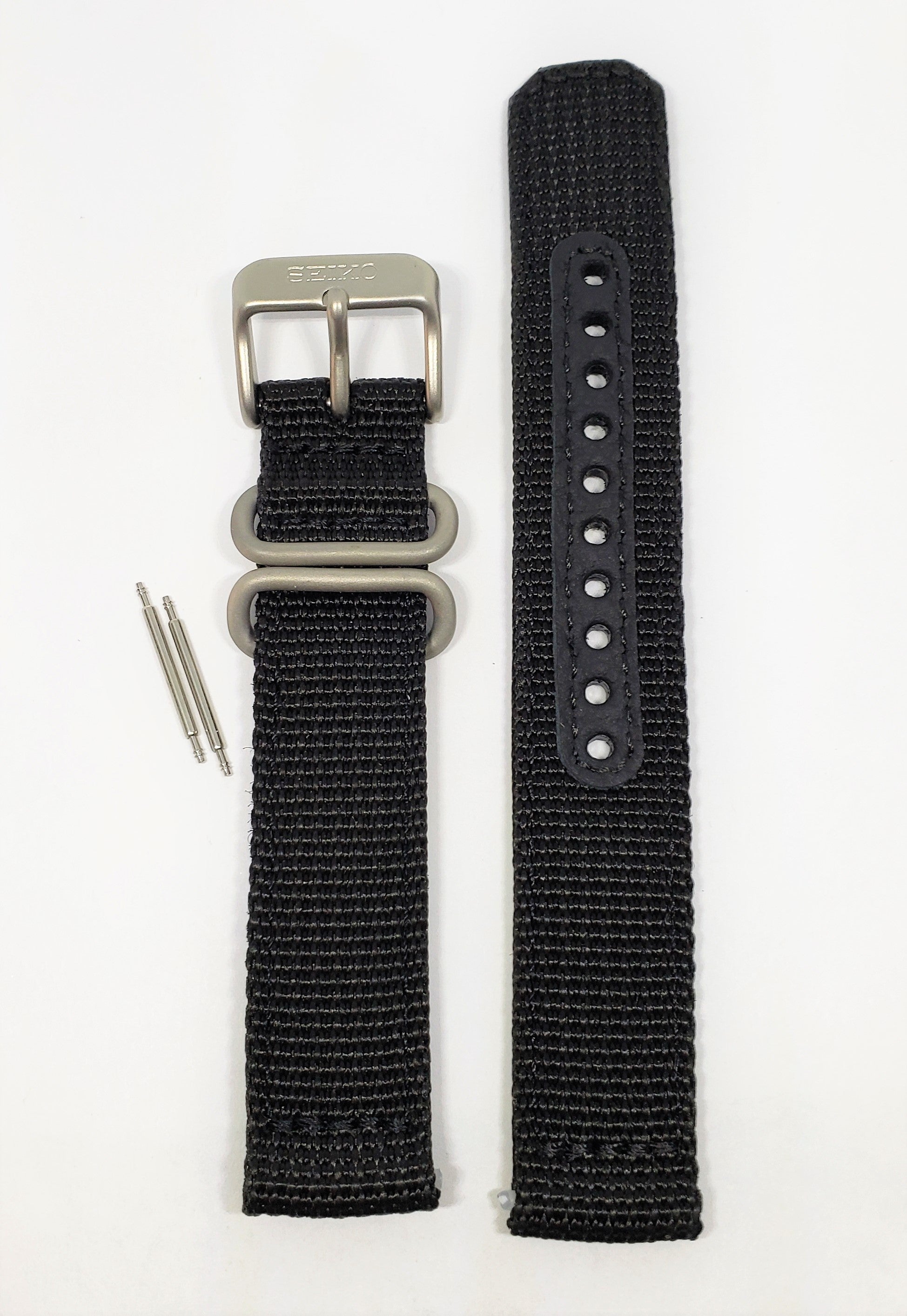 SEIKO 18mm SNK809 Black Nylon Watch Band