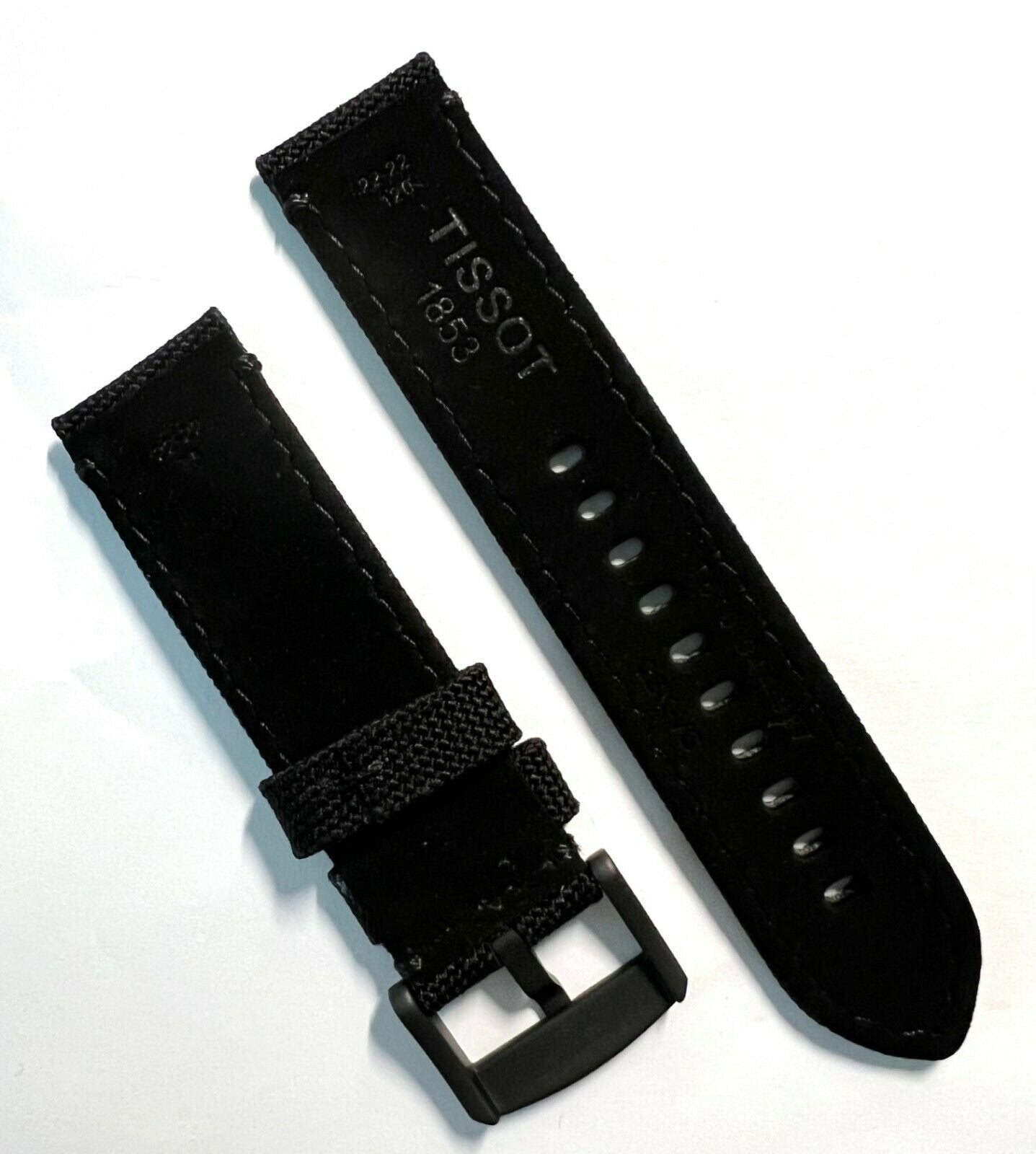 Tissot 22mm Strap Black Canvas Fabric Watch Band