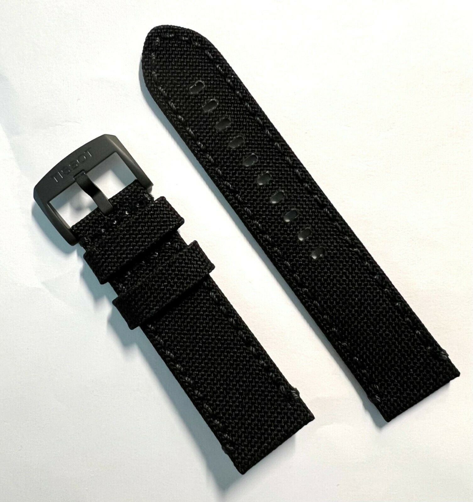 Tissot 22mm Strap Black Canvas Fabric Watch Band