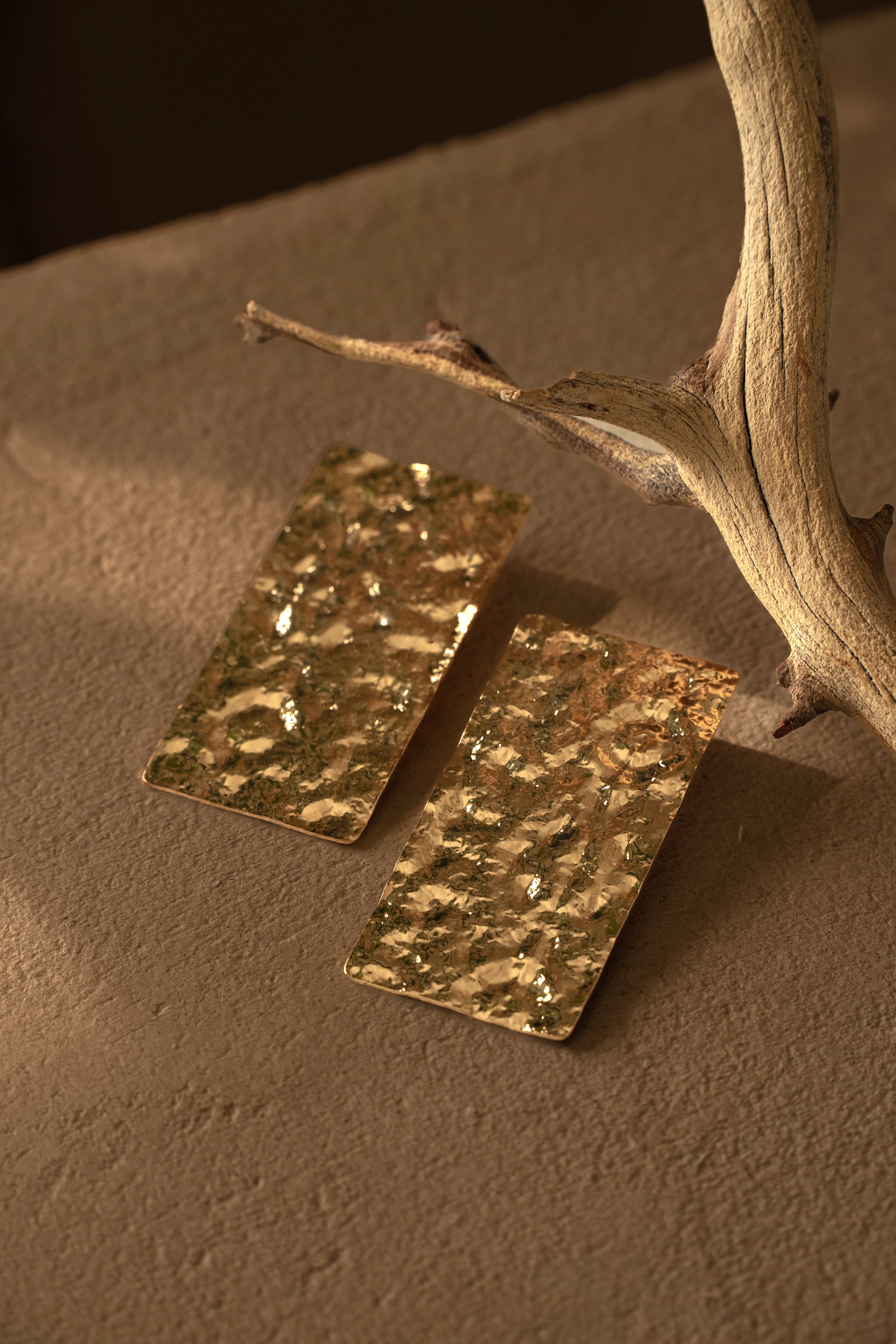 Gold Cali Textured Drop Earrings