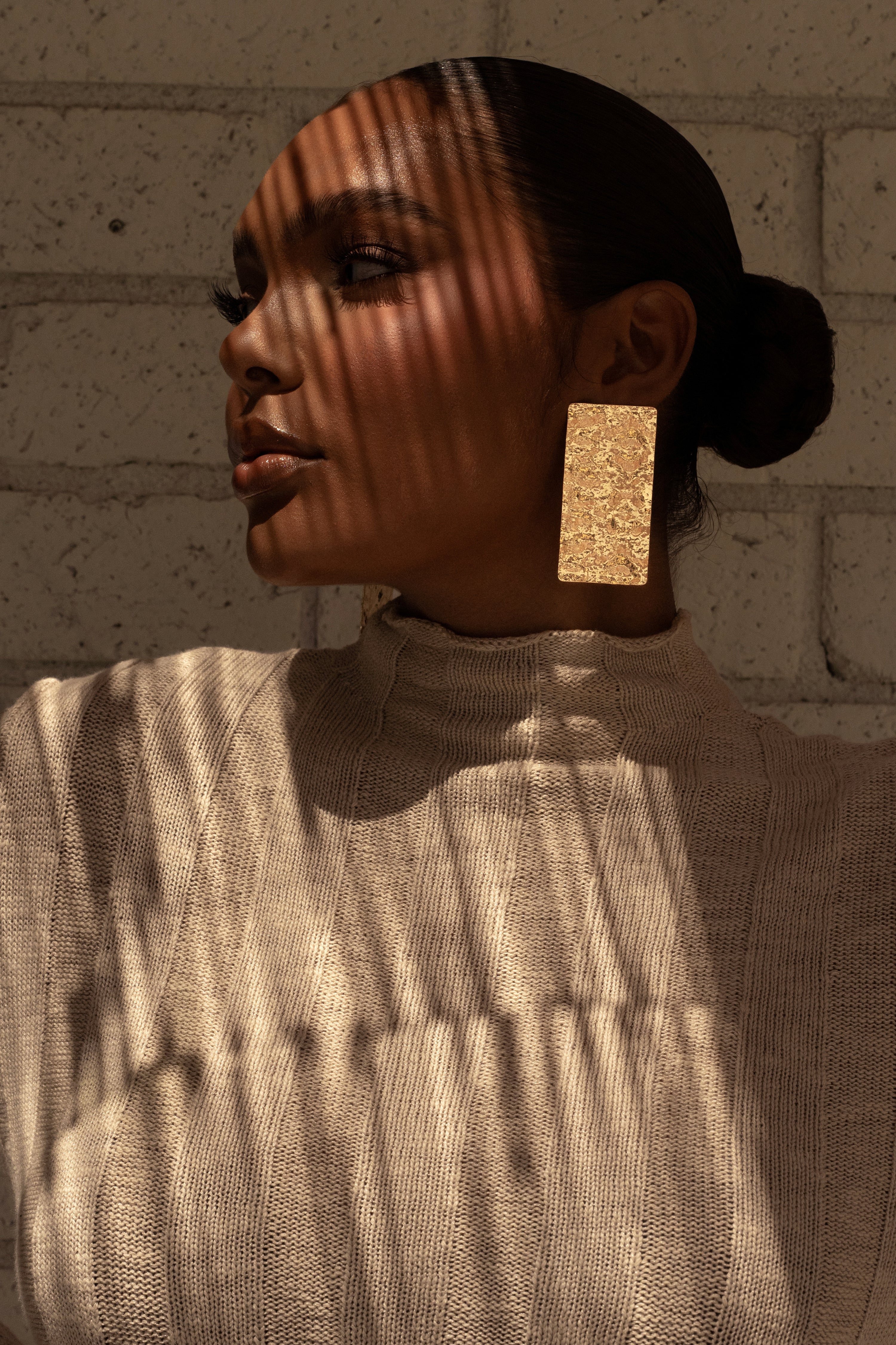 Gold Cali Textured Drop Earrings