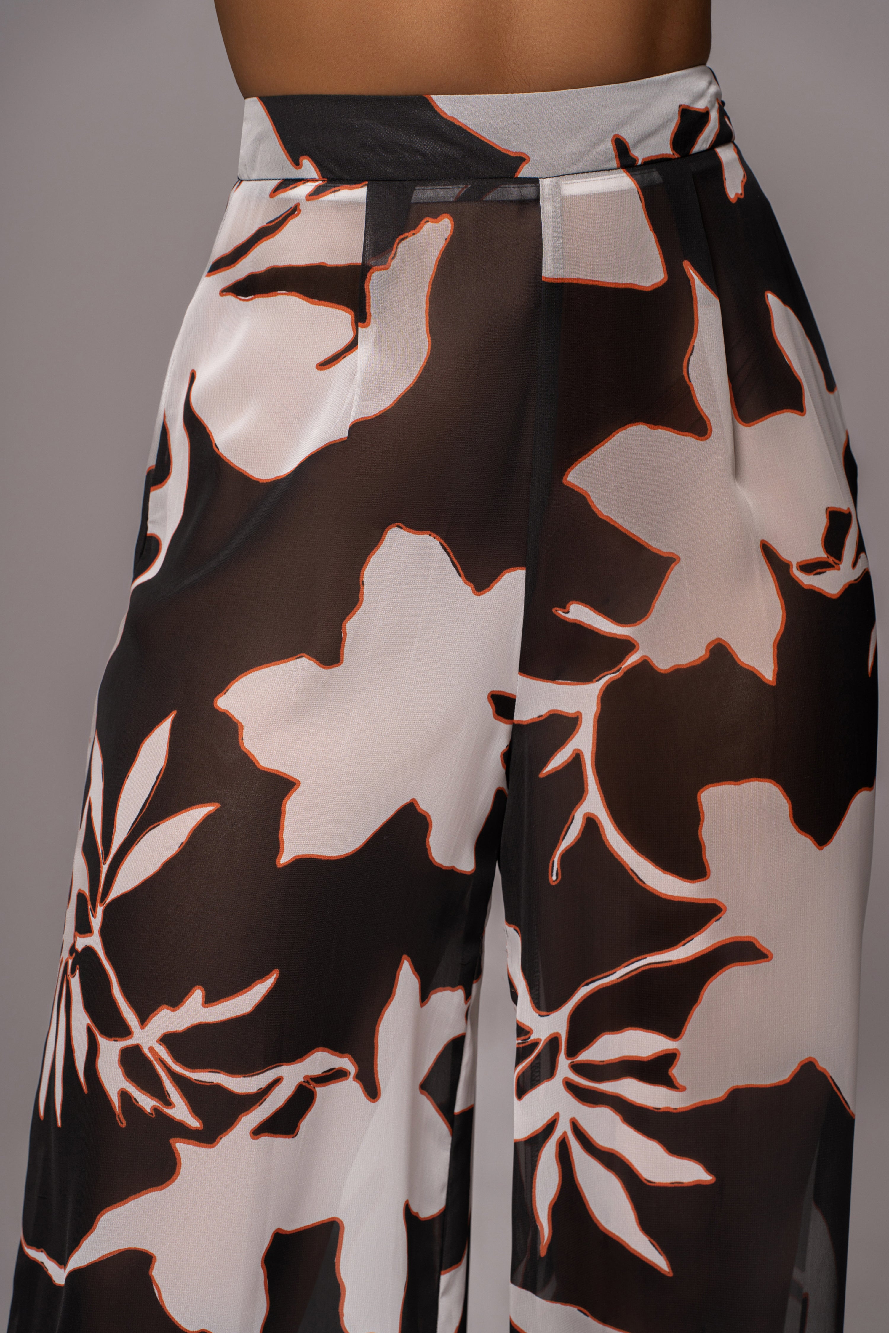 Ivory Floral Stay For A While Printed Trousers