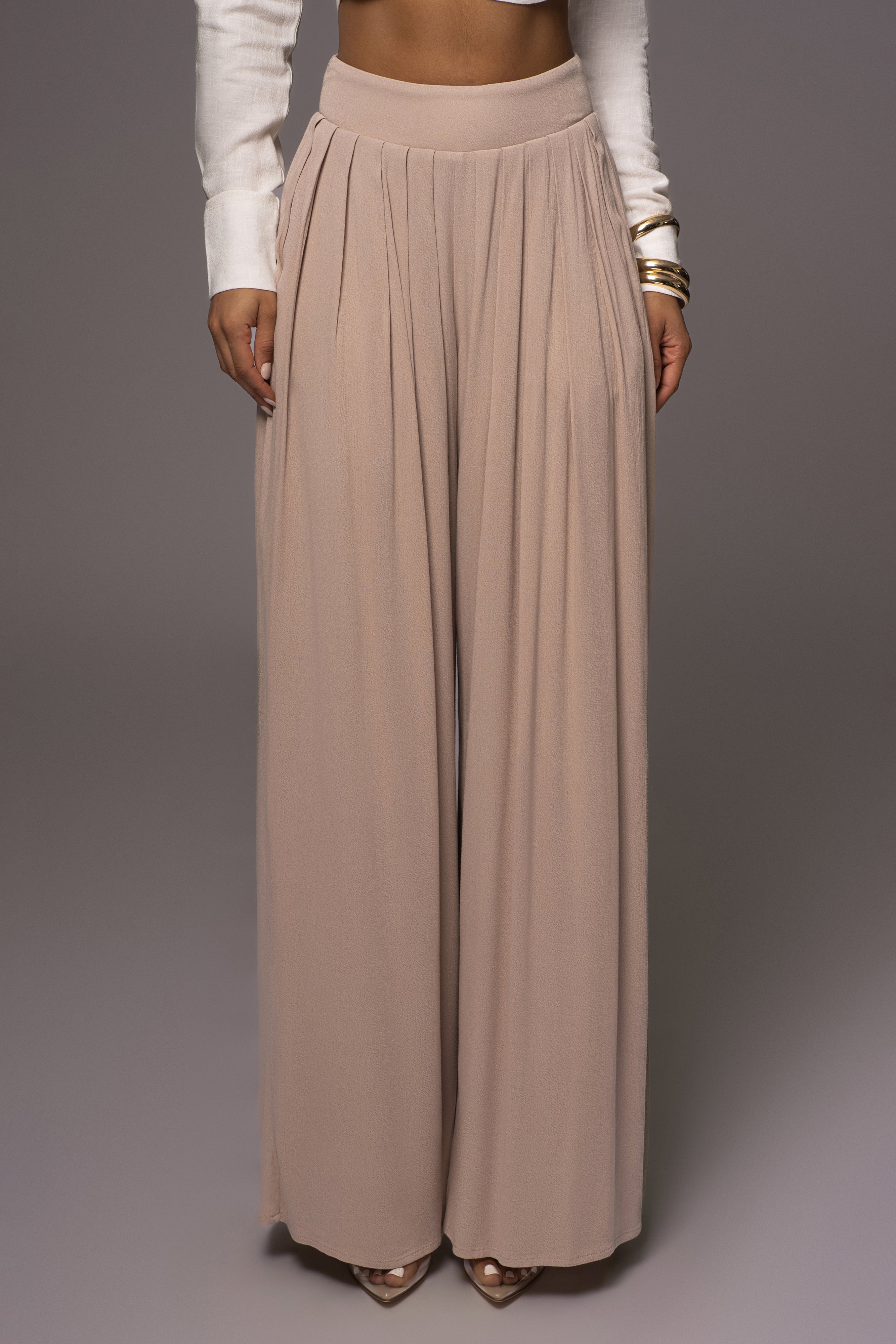 Beige After Sunset Pleated Pants