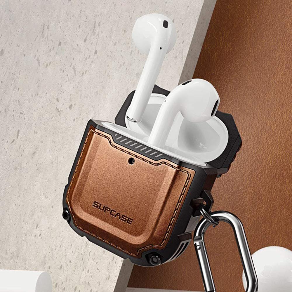 Apple AirPods 1 & 2 Unicorn Beetle Royal Rugged Leather Case-Brown