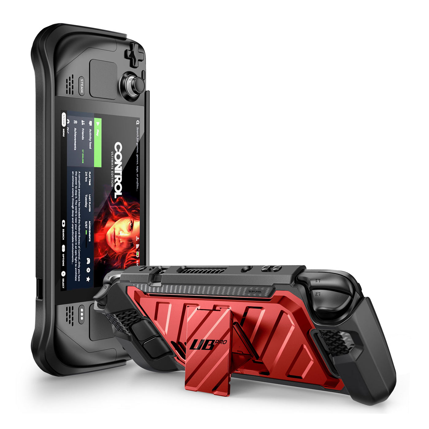 Steam Deck Unicorn Beetle PRO Rugged Kickstand Case-Metallic Red