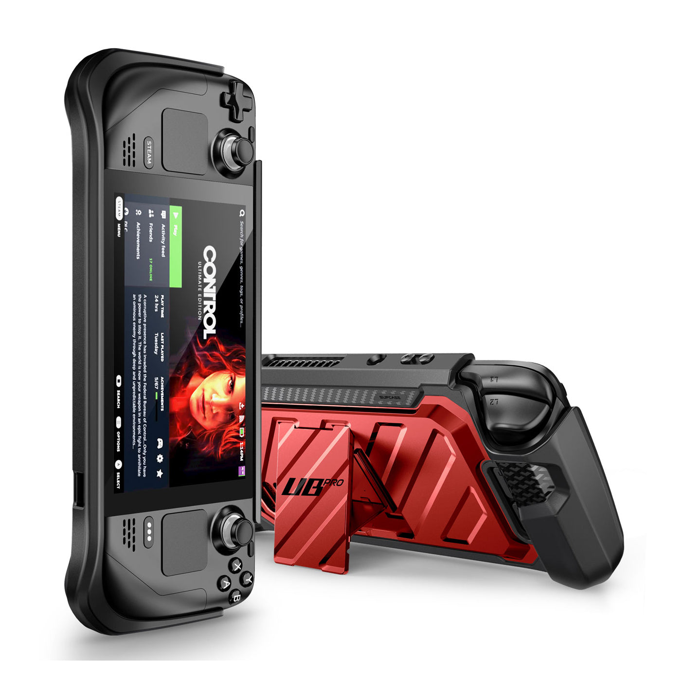 Steam Deck Unicorn Beetle PRO Rugged Kickstand Case-Metallic Red