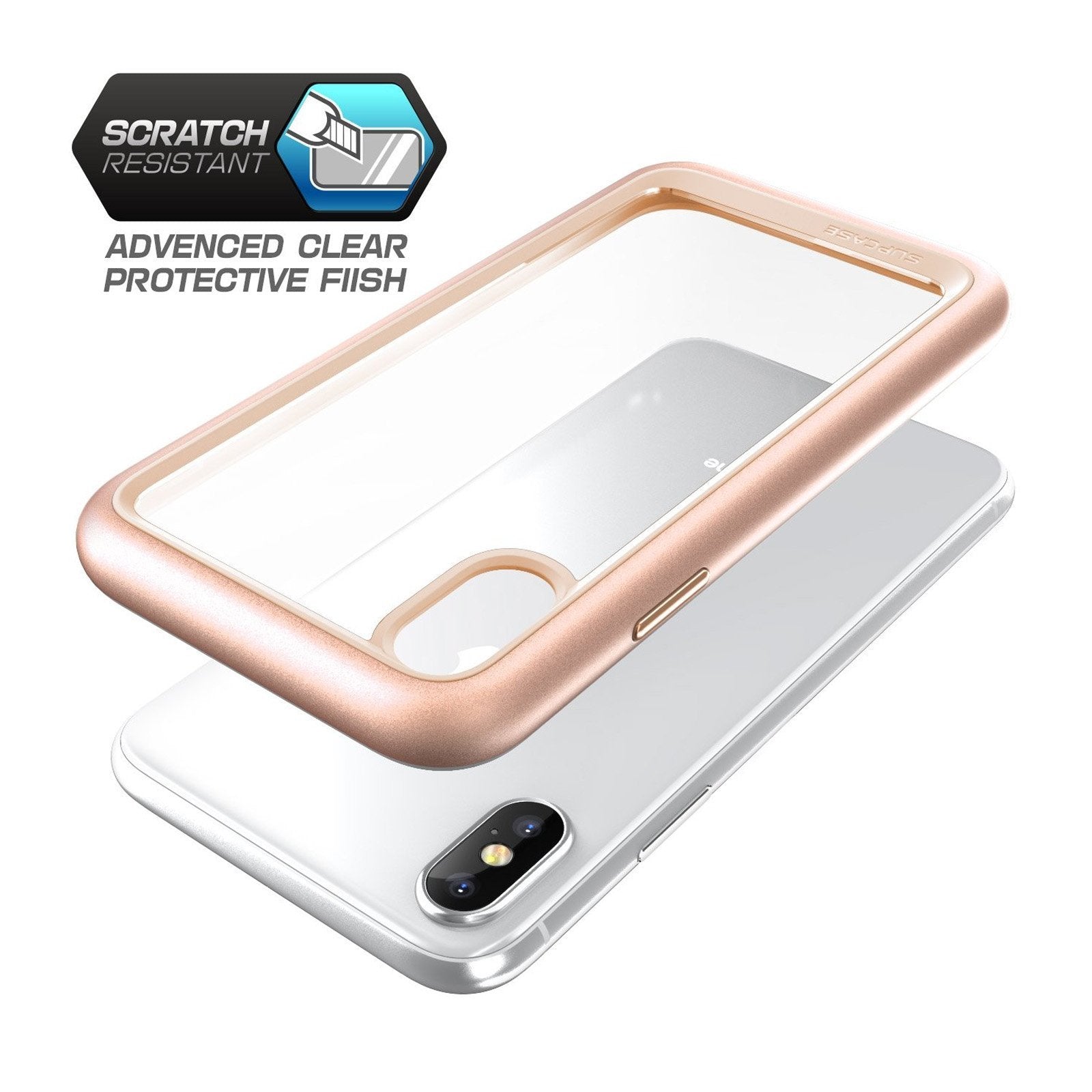 iPhone X / XS Unicorn Beetle Style Slim Clear Case-Blush Gold