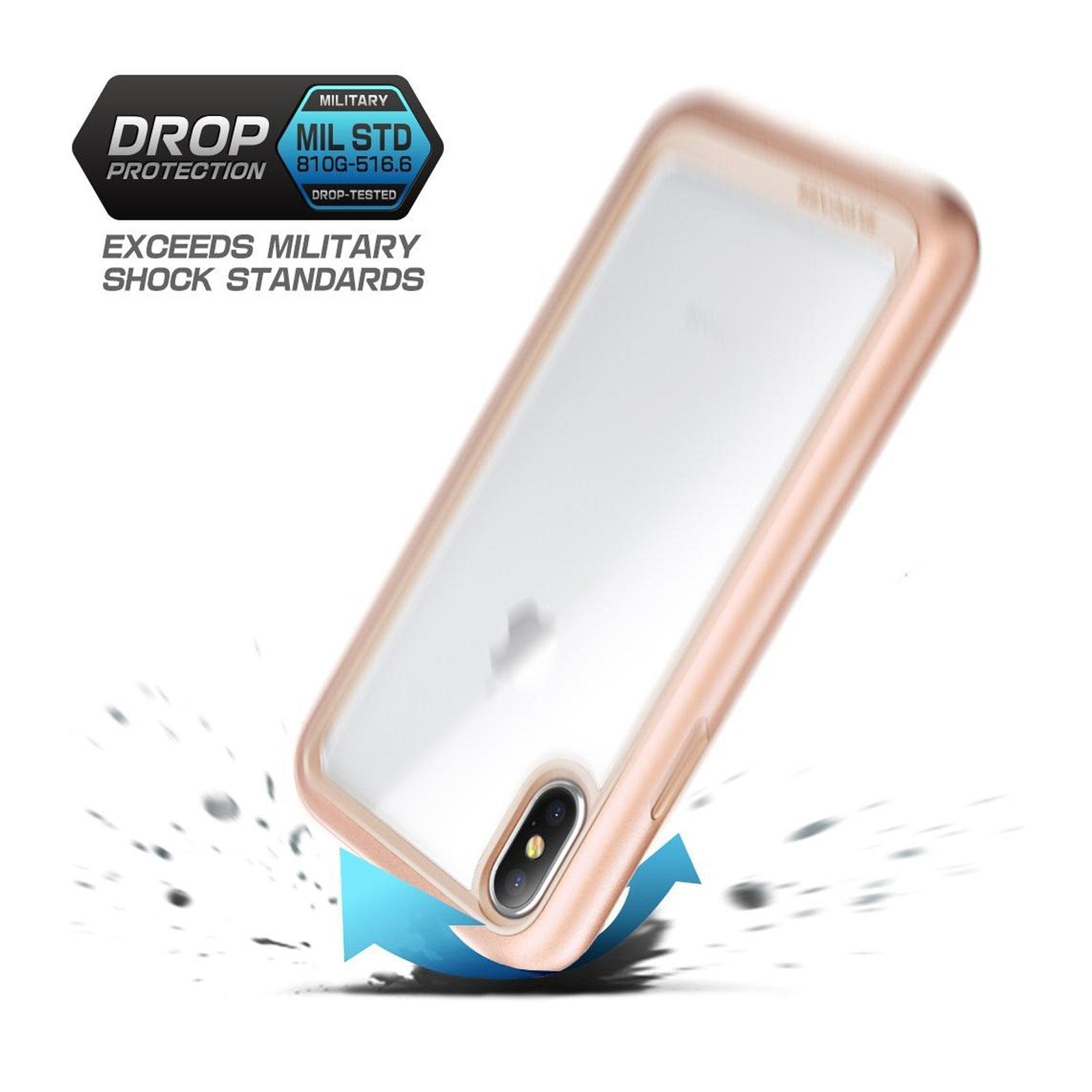 iPhone X / XS Unicorn Beetle Style Slim Clear Case-Blush Gold