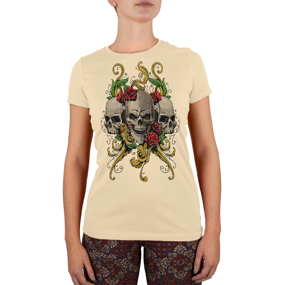Skulls and Roses Tattoo Juniors Soft T Shirt