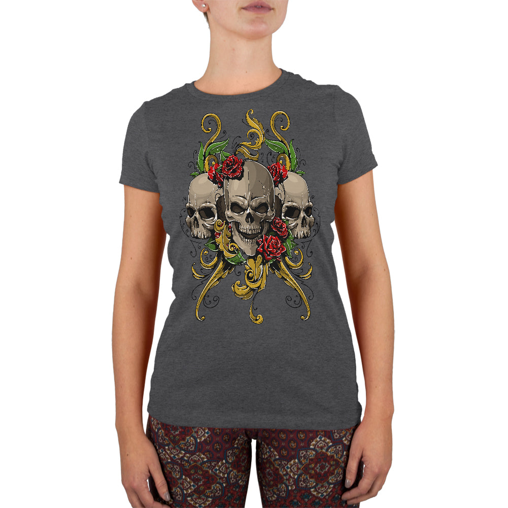 Skulls and Roses Tattoo Juniors Soft T Shirt