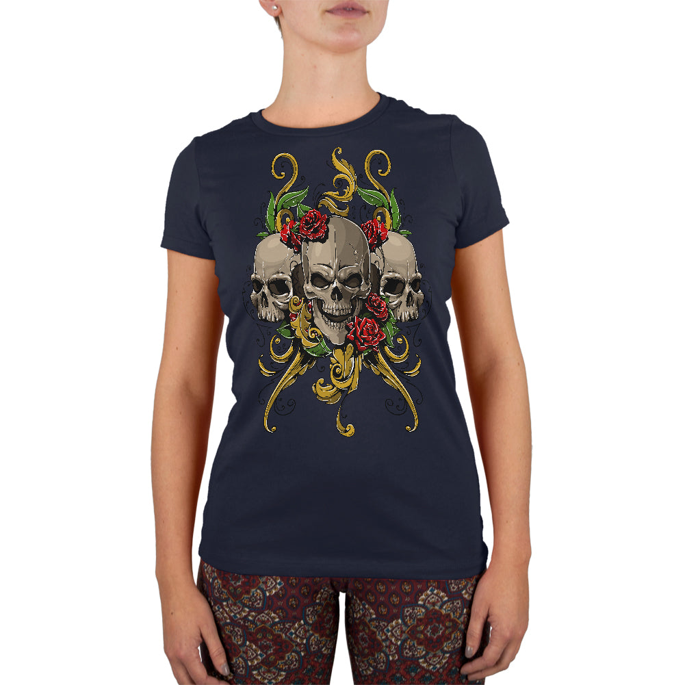 Skulls and Roses Tattoo Juniors Soft T Shirt