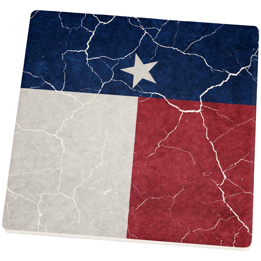 Distressed Texas Flag Square Sandstone Coaster