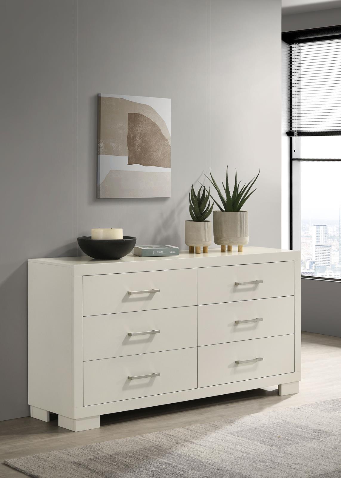 Jessica 6-drawer Dresser White