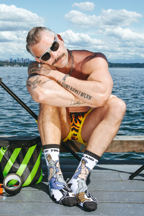 tom of finland denim trio socks