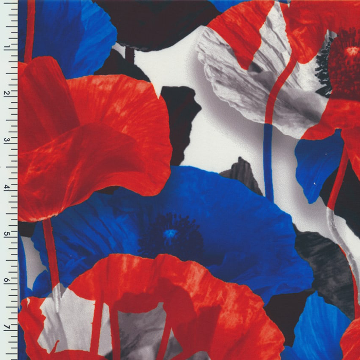 01356-1002 American Flag Flower Poly Spandex Soft Hand Printed Spandex