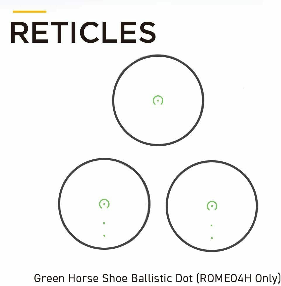 Sig Sauer Romeo4H Red Dot Sight, Green Horse Shoe Ballistic Dot