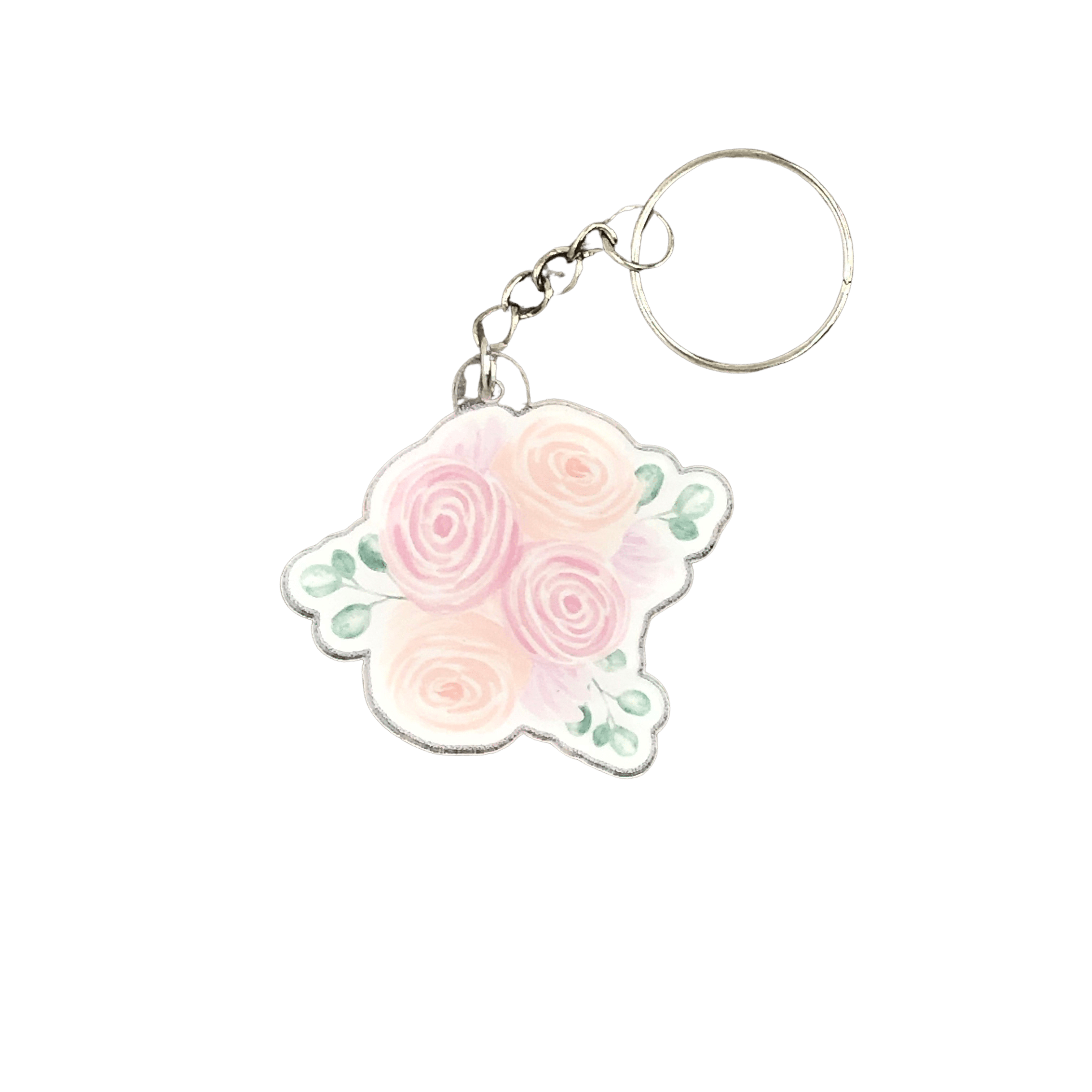 Watercolor Rose Keychain