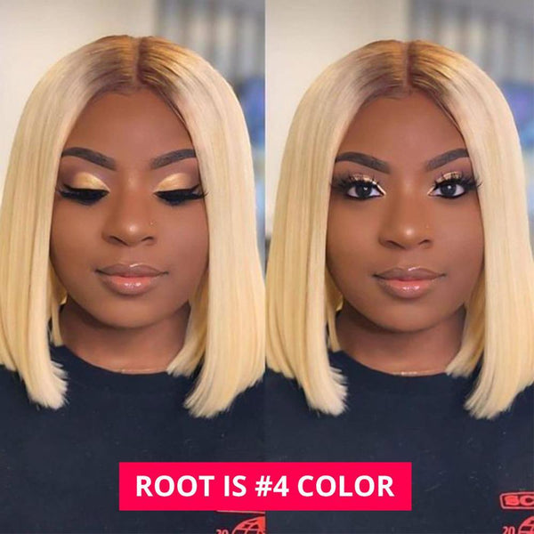 613 Lace Front Bob Wigs With Dark Roots