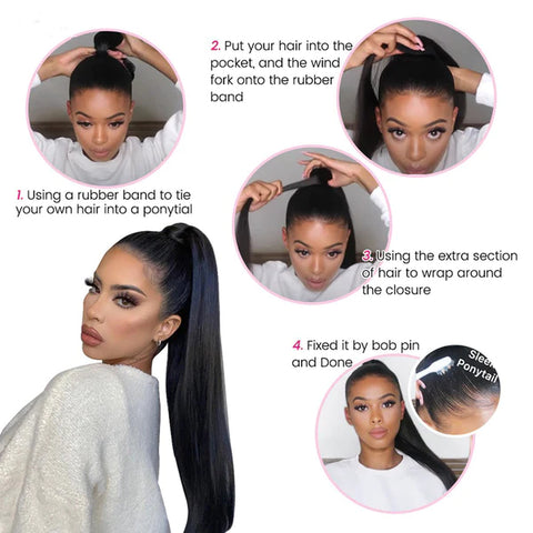 klaiyi clip in ponytail hair extension