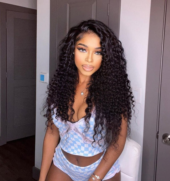 Klaiyi 4c Kinky Curly 13x4 Lace Front Wig Virgin Human Hair Pre Plucked For Women (2)