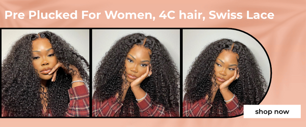 Klaiyi 4c Kinky Curly 13x4 Lace Front Wig Virgin Human Hair Pre Plucked For Women