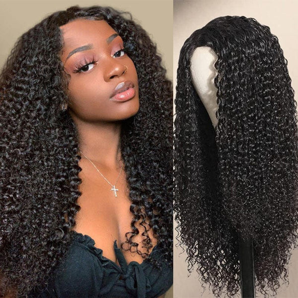 Klaiyi 4c Kinky Curly 13x4 Lace Front Wig Virgin Human Hair Pre Plucked For Women