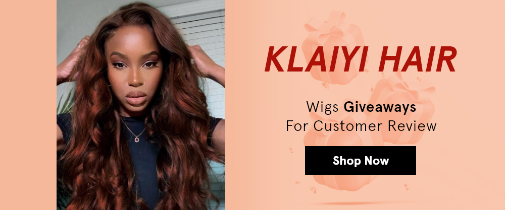 Klaiyi Reddish-Brown Lace Front Wig Human Hair Copper Red Color for Women