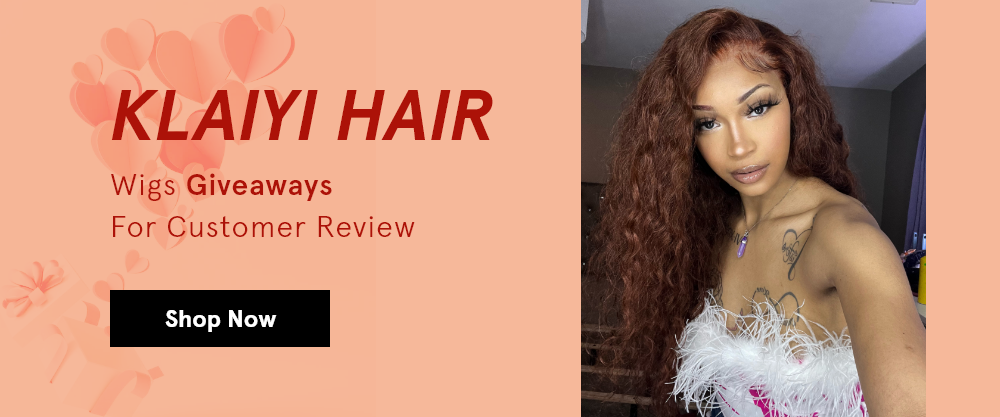 Klaiyi Water Wave Lace Front Wig Human Hair Brown Brunette Auburn Copper Color