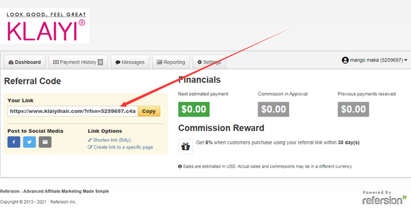 Klaiyi affiliate link