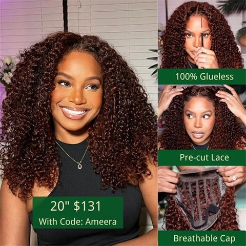 reddish brown curly wig